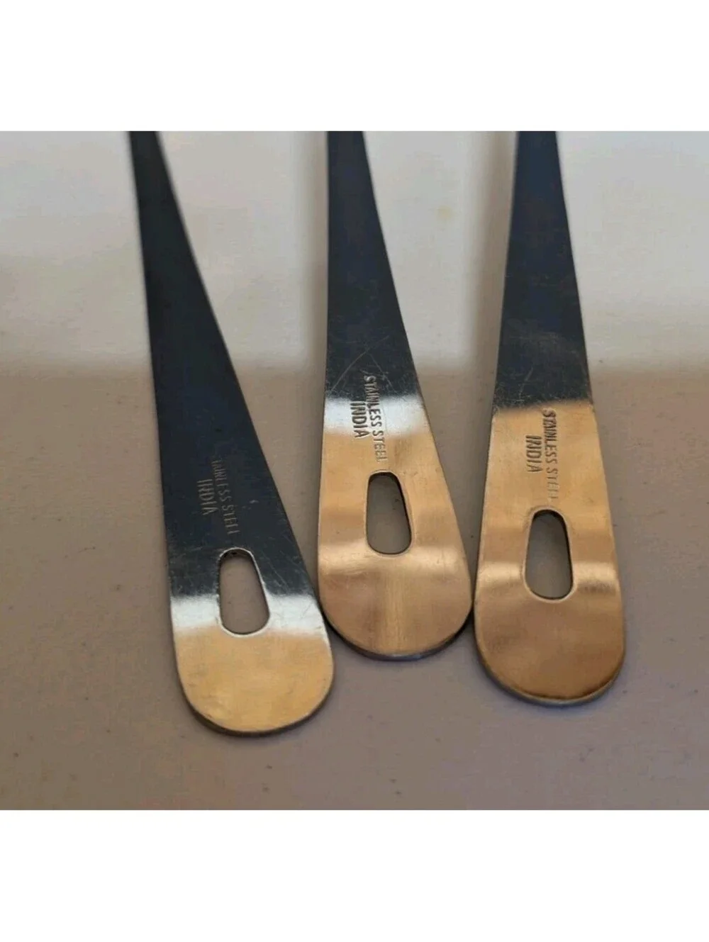 India Made Stainless Steel Buffet Set W/Slotted Spoon,Basting Spoon,Soup Ladle
